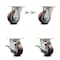 Service Caster 4 Inch Kingpinless Poly on Polyolefin Wheel Caster Swivel Locks 2 Brakes, 2PK SCC-KP30S420-PPUR-BSL-2-SLB-2 - alternate 1